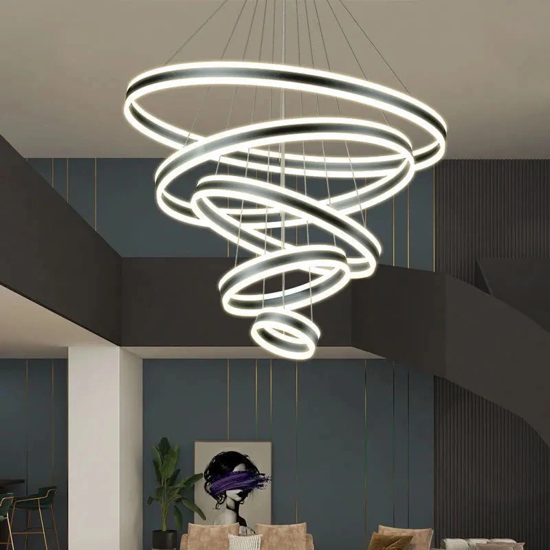 Modern LED Round Light Luxury Nordic Postmodern Living Dining Room Bedroom LED Pendant Light Chandelier