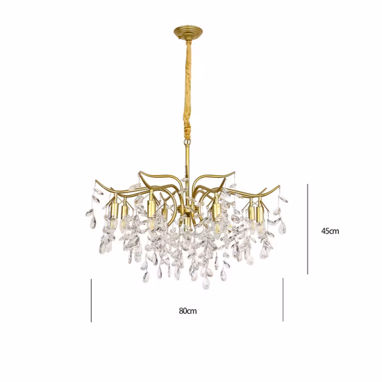 라이트 럭셔리 미국 크리스탈 샹들리에 라이트 현대 간단한 유럽 프랑스어 거실 램프 침실 크리 에이 티브 아트 지점 램프 펜던트 라이트