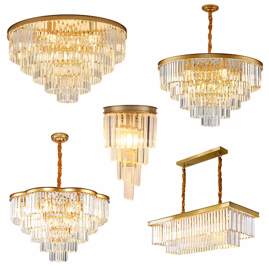 현대적인 조명 원형 철 E14X16 Diamon K9 크리스탈 샹들리에 럭셔리